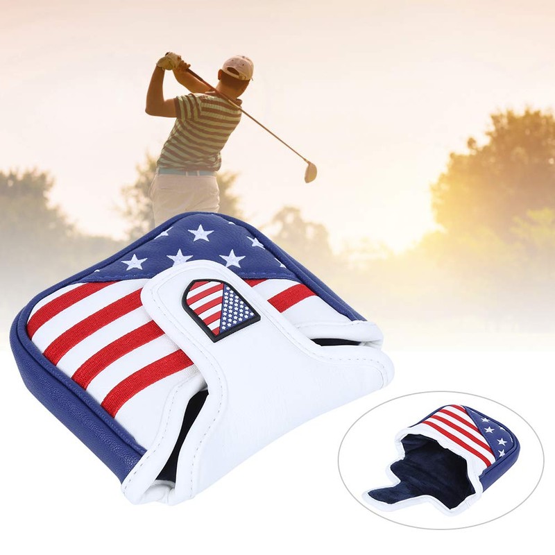 PU Waterproof Mallet Putter Cover, Golf Putter Head Cover with