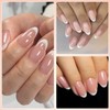 24 Piezas Uñas Postizas Francesa Corto, Rosa y Blanco Puntas