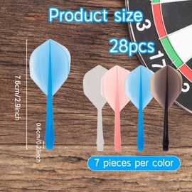 4BA Anti Falling Durable Dart Flight Set, 28Pcs Integrated Dart Flights, Darts Shafts and Flights, Darts Accessories Made of One Piece, 2-in-1 Combined Dart Flights and Stems Dart Flights and Shafts