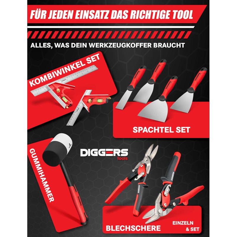 Diggers Tools Combination Square Set 150 mm & 300 mm