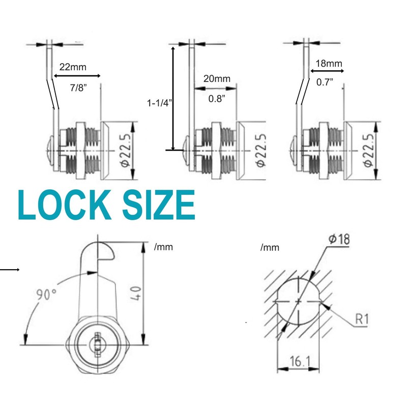 X-Haibei 6 Pack Cabinet Locks with Keys, 7/8" RV Storage