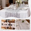 6PCS Silver Table Runner 10Ft Sheer Chiffon Fabric Cheesecloth Sequin
