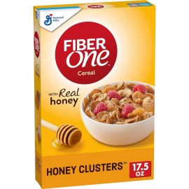 +ONE One Honey Clusters Breakfast Cereal, Fiber Cereal Made with Whole Grain, 17.5 oz