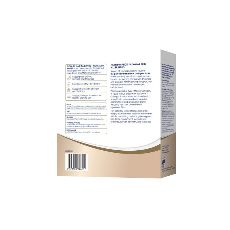 Bioglan Hair Radiance + Collagen Shots 15x25mL