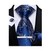 DiBanGu Conjunto de pañuelo y gemelos de seda para hombre