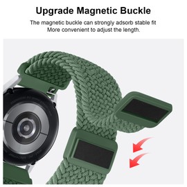 Oumida Elastic Nylon Bracelet for Garmin Vivoactive 5 Wristband/Vivoactive 3 Music, Garmin Venu Sq/Venu Sq 2/Venu Sq 2 Music/Venu 2 Plus Bracelets, Braided Watch Strap with Magnetic Buckle