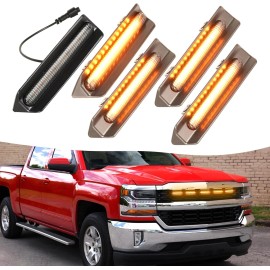 Sidi Led Grill Grille Lights bar for 2016-2018 Chevy Silverado 1500 Custom WT LT LS