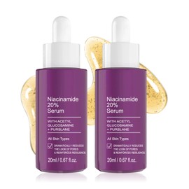 2PC 20% Niacinamide Vitamin B3 Concentrated Serum, Sérum Antienvejecimiento, Serum Facial con Niacinamida, Extracto de Té Verde,Minimiza los Poros, Inhibe la Melanina