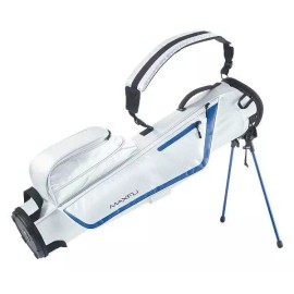 MAXFLI Sunday Maxfli Golf Stand Bag 3-Way Top Lightweight 5 Pockets Single Carry Strap - WHITE / BLUE