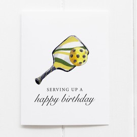 Barrel Down South Serving Up A Happy Birthday Pickleball Pickle Ball Greeting Card Funny Birthday Card For Men and Women