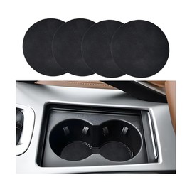CGEAMDY 4 Stück Auto Getränkehalter Insert Matte, Auto Getränkehalter Anti-Rutsch Pad, Autos Wasseruntersetzer, KFZ Auto Trinkhalter Cupholder Dosenhalter Matte Wildleder, Auto-Innenzubehör(Schwarz)