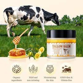 Bálsamo De Sebo De Res Y Miel Premium Para La Piel, Hidratante Natural De Sebo Para Rostro Y Cuerpo, Loción Batida De Sebo De Res Para El Cuidado De L
