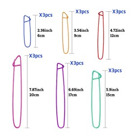 Knitting Stitch Holders 6 Sizes Yarn Stitch Holder Set for Crochet Knitting Needle Aluminum Stitch Holders Safety Pins with 100 Locking Stitch Markers