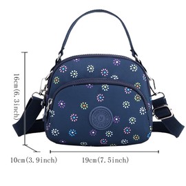 FAVORTALK Across Body Bag for Women Nylon Ladies Crossbody Bag 3 Layers Zipper Messenger Bags with Adjustable Strap Large Capacity Cross Body Bags for Work Dog Walking - B18510