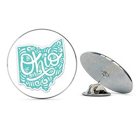 NYC Jewelers Ohio Shape Cute Letters Native Local Metal 0.75" Lapel Hat Pin Tie Tack Pinback