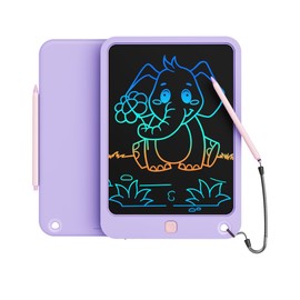 LCD Writing Tablet 10 Inch, Toys for 3 4 5 6 7 8 9 10 Year Old Boys Girls, Colorful Doodle Board Drawing Tablet, Gift for Boys Toddlers Age 3-12 Years, Memo Board, Drawing Pads with Lanyard(Purple)