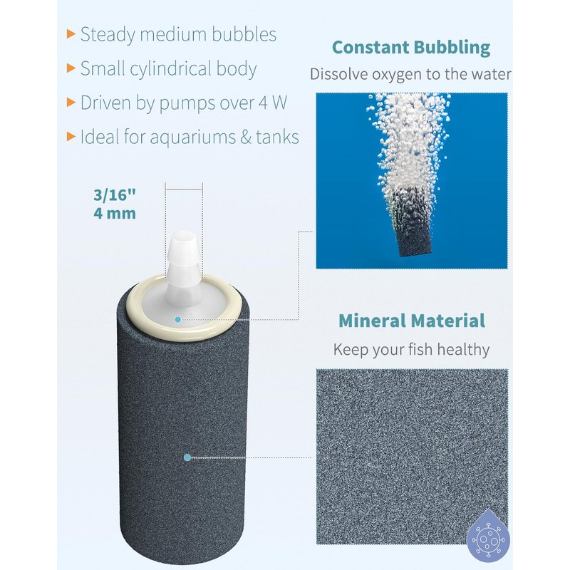 Pawfly Aquarium 2 Inch Air Stone, Aerator Stone Bubble Diffuser