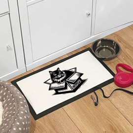 'Playful Cat In A Box' Pet Feeding Mat (PM00024884)