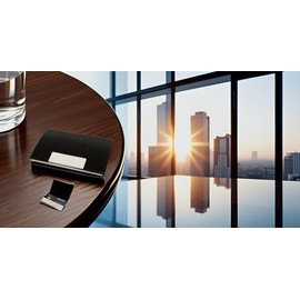 Business Card Holder, Business Card Case Luxury PU Leather & Stainless Steel Multi Card Case,Business Card Holder Wallet Credit Card ID Case/Holder for Men & Women ( Black )