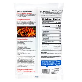 A Taste of Thai Fettuccine Rice Noodles (Straight Cut)| Restaurant-Quality Thai Flavor in Minutes | Vegan, Gluten-Free,Wheat Free, Non-GMO| Perfect for Stir-Fries, Soup & Asian Dishes 16 oz, Pack of 1