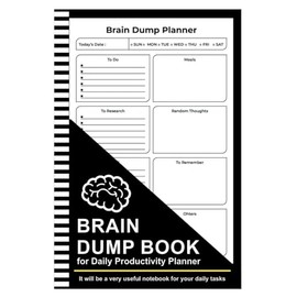 Brain Dump Book for Productivity Planner: Tracker for Goals Appointments and Tasks List Paper Daily To Do Lists Brain Dumps Journal - 6" x 9" 100+ Pages