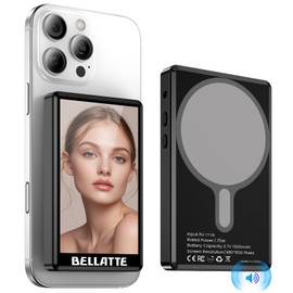 Bellatte Phone Vlog Selfie Monitor with Magnetic Mount, 60fps No Delay, 4K/1080P HD Wireless, Rear Camera for TikTok/YouTube Live Stream (Support Android/iOS Phone)