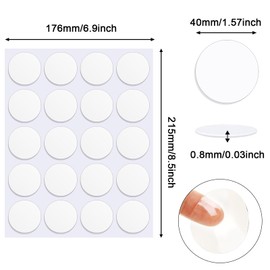 JANYUN 140 Pcs Double Sided Sticky Dots Removable Round Putty Clear Double Sided Tape for Crafts No Trace Sticky Tack Water-Repellent Adhesive Tape (40mm, 140)