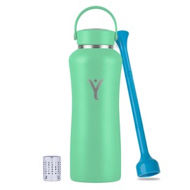 DYLN Alkaline Water Bottle | Portable Hydrogen Water Bottle Creates Hydrogen-Rich Water up to 9.5 pH | Vacuum Insulated Stainless Steel Keeps Water Cold for 24 Hours | 40 oz, Mint