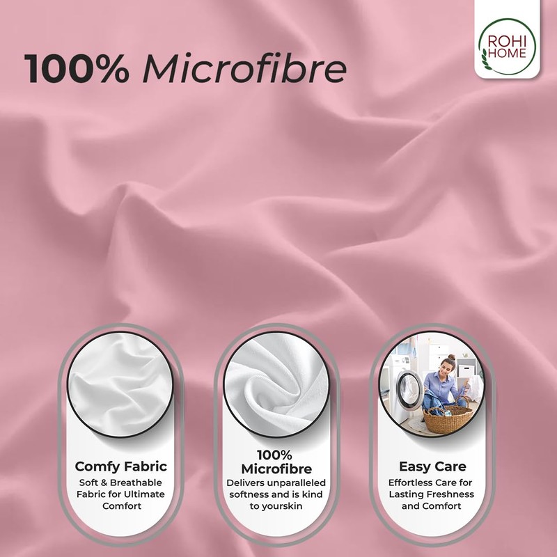 Rohi Double Fitted Sheet 100% Microfibre – 16'' (40cm) Extra