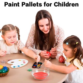 4 Pack Plastic Paint Palette for Children, 10 Wells Artist Mixing Tray for Watercolour, Acrylic & Oil Paint Reusable Easy Clean Art Supplies