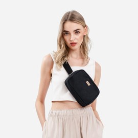 KURATIST EVA Canvas Waist Pack & Crossbody Bag | Everyday Essentials (1.5L) (Black), Small-Medium