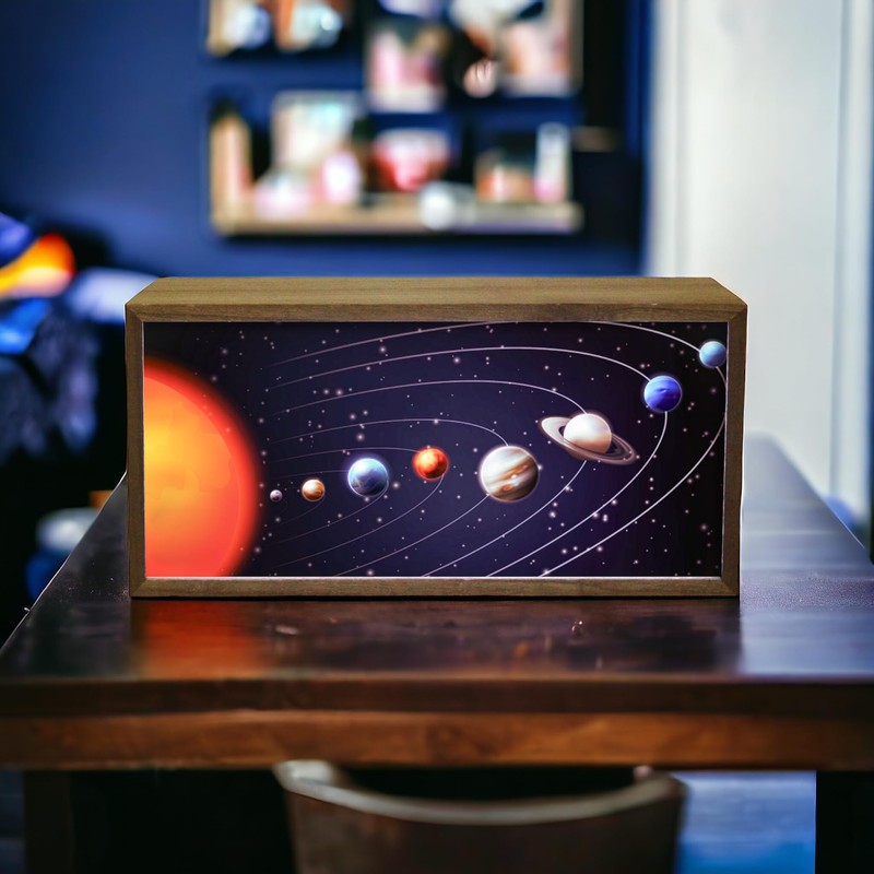Light Box Night Light Solar System | Illuminated Light Up