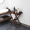 Costway 2 PCS Solid Teak Wood Tray Table 28" High