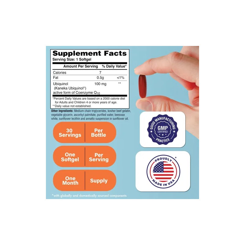 Ubiquinol 200mg 30 Softgels Eaf Coq10 (enhanced Absorption F