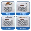 Temary 12x12x12 Fabric Storage Bins 4 Pack with Leather Handle,