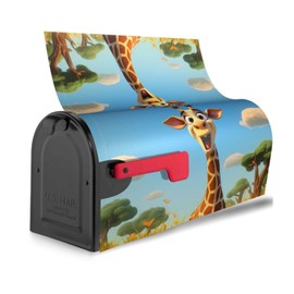 YYHWHJDE letterbox cover waterproof oxford cloth Fits standard or large size mailboxes Cartoon Giraffe picture 21x18 in