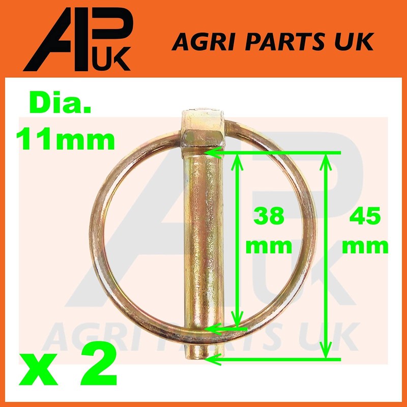 APUK 2x Trailer Linkage Lynch Linch Pins Clip 11mm x