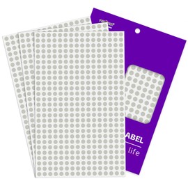PARLAIM 1/4 Inch Round Color-Code Dot Stickers,4200 Pcs Adhesive Color Coding Circle Labels (Gray)