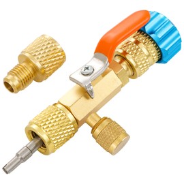 Valve Core Remover Installer Tool and HVAC Service Set, 3 Way Refrigeration HVAC Remover Tools with Dual Size SAE 1/4 & 5/16 Port, HVAC Core Removal Tool for R410 R404A R407C R32 System