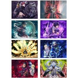 TuYines Naruto Poster, Anime Poster, Manga Poster Set of 8 Pieces, Naruto Poster Large, Poster Wall Pictures, Poster Vintage, Shipped Rolled in Sturdy Cardboard Box