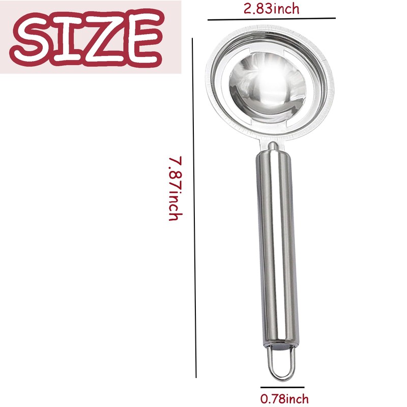 2 Pcs Egg Separator, Stainless Steel Egg Yolk White Separator
