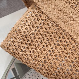 YXCXGO Straw Bag Beach Tote Bag For Women Woven Shoulder Handbags For Summer Vacation Large Beach Bag Beach Purse, Khaki, 17 x 15 x 2 inches