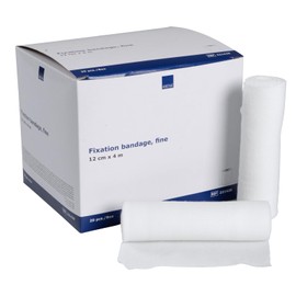 ABENA Fixation Bandages, Gauze Bandages, 4 m x 12 cm, White, Fine Mesh, Elastic, Latex-Free, usteril, Pack of 20