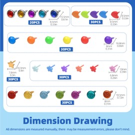 Glarks 491PCS Metal Paper Brads Set, Multi Color and Shape Paper Fasteners with Washers and Hole Punch for Art Crafting and Scrapbooking DIY Projects