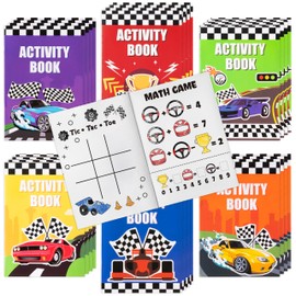 JAPBOR Race Car Coloring Books - 48PCS Mini Racing Cars Activity Color Books Bulk for Kid Party Favors, Truck Transportation Themed Small Colouring Pages for Birthday Gifts Class Drawing Painting Game