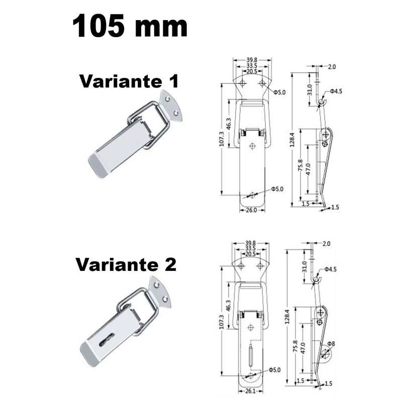 Soul-Cats Pack of 2 Stainless Steel Lockable Snap Lock Box