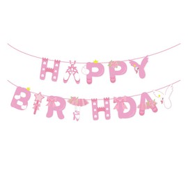 Ballerina Tutus Happy Birthday Banner,Ballerina Tutus Party Supplies,Ballerina Tutus Party Decorations,Ballerina Tutus Garland Bunting Banner for Girls,Boys,Kids Home,Classroom,Baby Showers Decoration