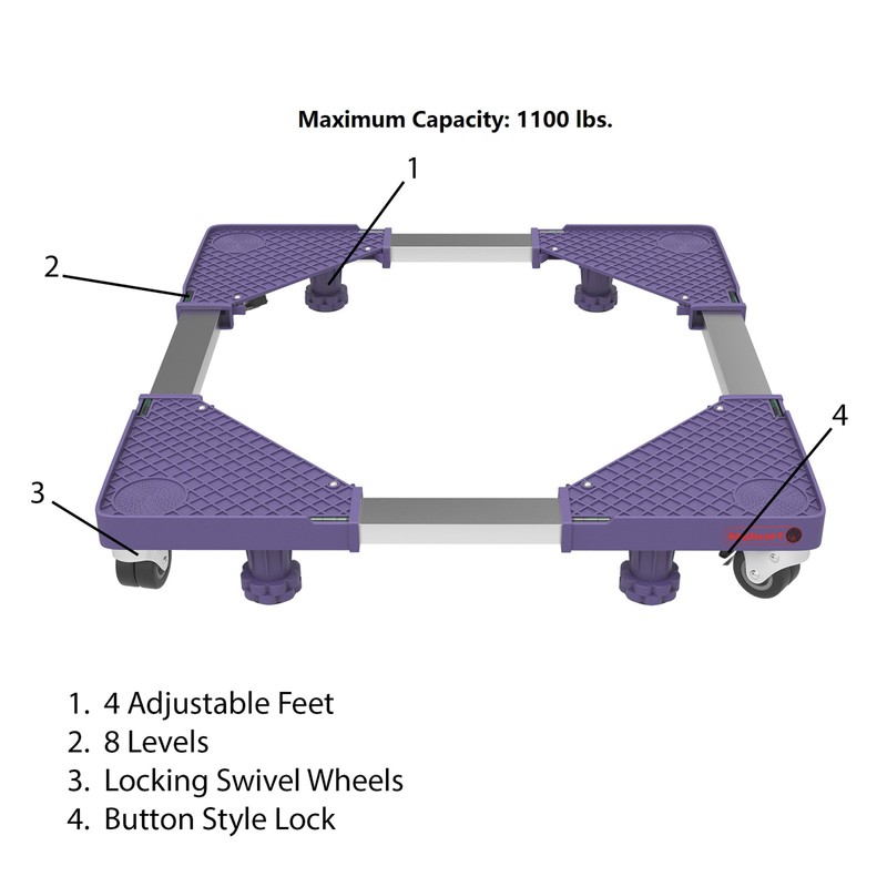 Multi Purpose Dolly With 4 feet, Locking Swivel Wheels, Levels