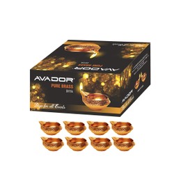 Avador Handmade Brass Indian Puja Oil Lamp, Golden Diya Lamp Engraved Design Diya for Diwali Pooja 2.5 Inch (8)