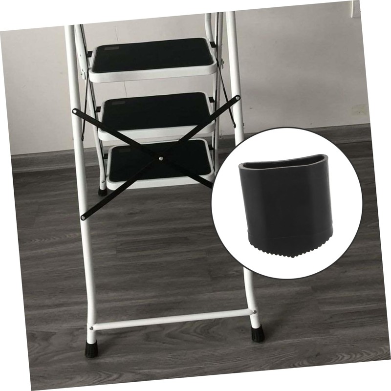 LALAFINA 4pcs Non Slip Ladder Feet Covers Durable Rubber Replacement